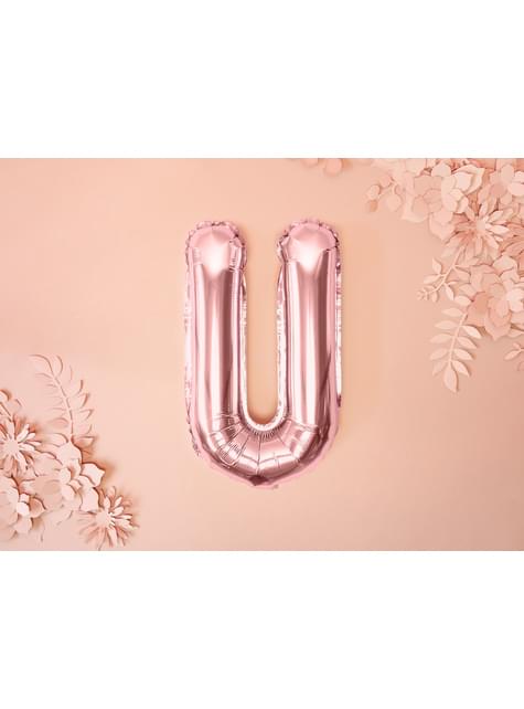 Globo foil letra U oro rosa (35 cm) - Partydeco | Funidelia