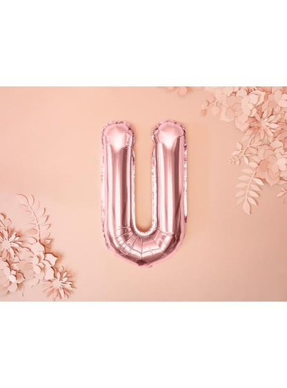 Globo foil letra U oro rosa (35 cm) - Partydeco | Funidelia