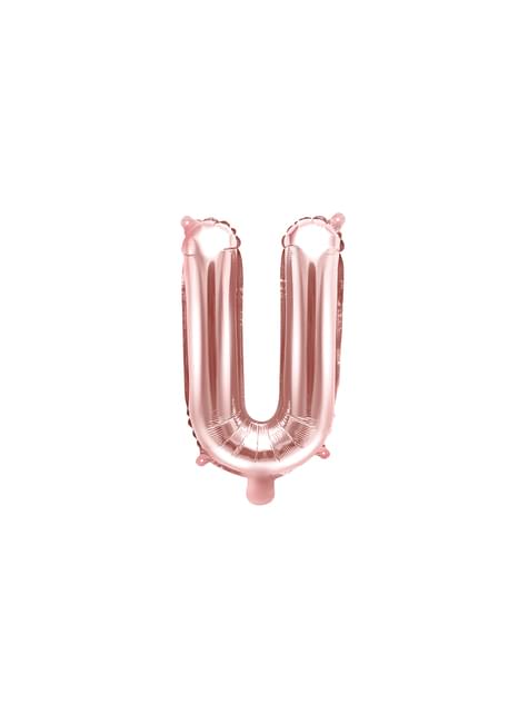 Globo foil letra U oro rosa (35 cm) - Partydeco | Funidelia