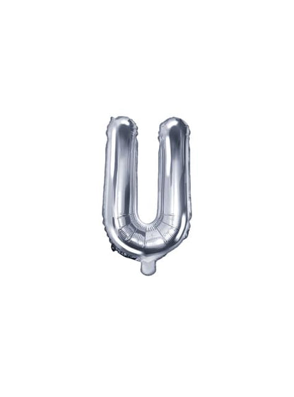 Globo foil letra U plateado (35 cm)
