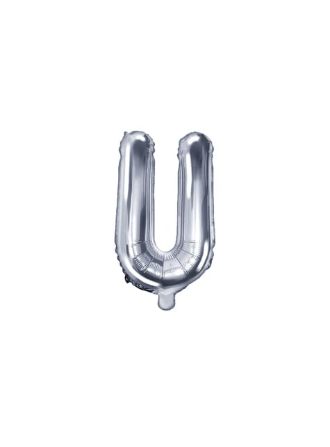 Globo foil letra U plateado (35 cm)