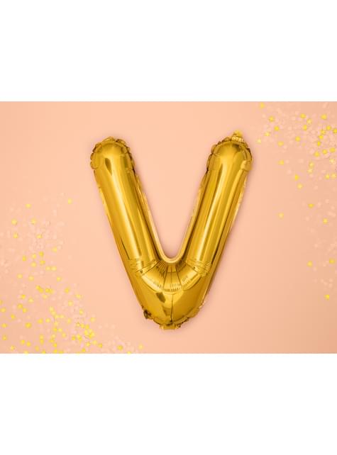 Globo foil letra V dorado (35 cm) - Partydeco | Funidelia