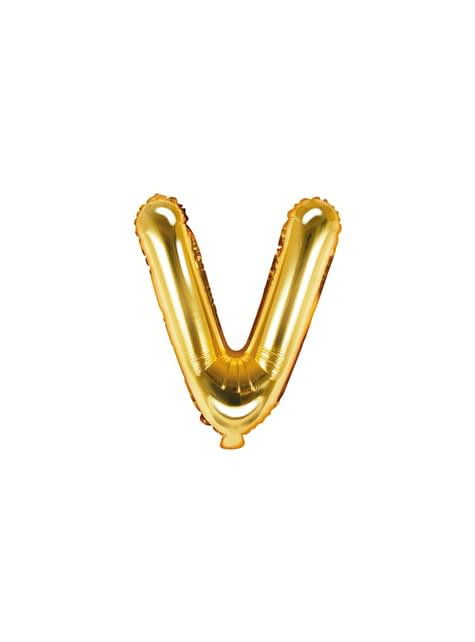 Globo foil letra V dorado (35 cm) - Partydeco | Funidelia