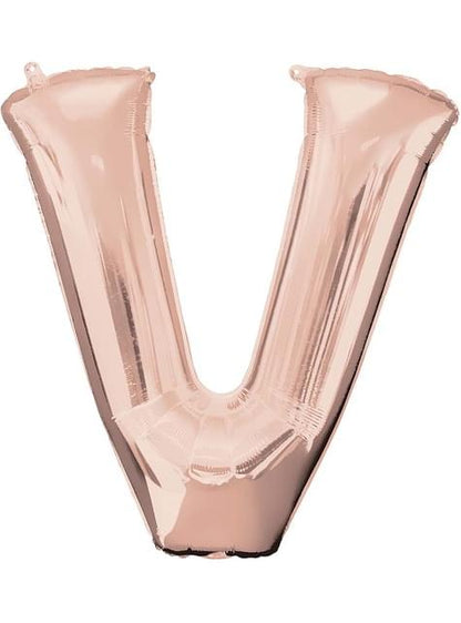 Globo foil letra V oro rosa (81cm) - AMSCAN | Funidelia