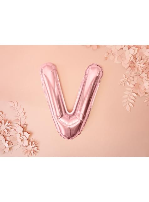 Globo foil letra V oro rosa (35 cm) - Partydeco | Funidelia