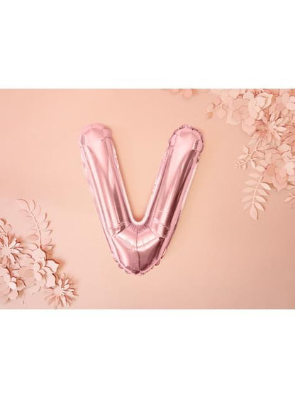 Globo foil letra V oro rosa (35 cm) - Partydeco | Funidelia