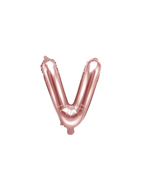 Globo foil letra V oro rosa (35 cm) - Partydeco | Funidelia