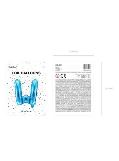 Globo foil letra W azul (35 cm) - Partydeco | Funidelia