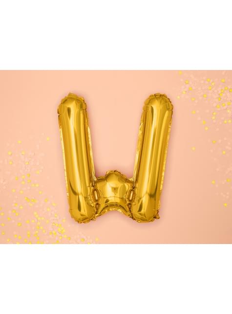 Globo foil letra W dorado (35 cm) - Partydeco | Funidelia