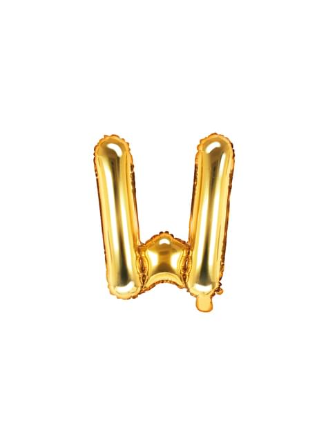 Globo foil letra W dorado (35 cm) - Partydeco | Funidelia