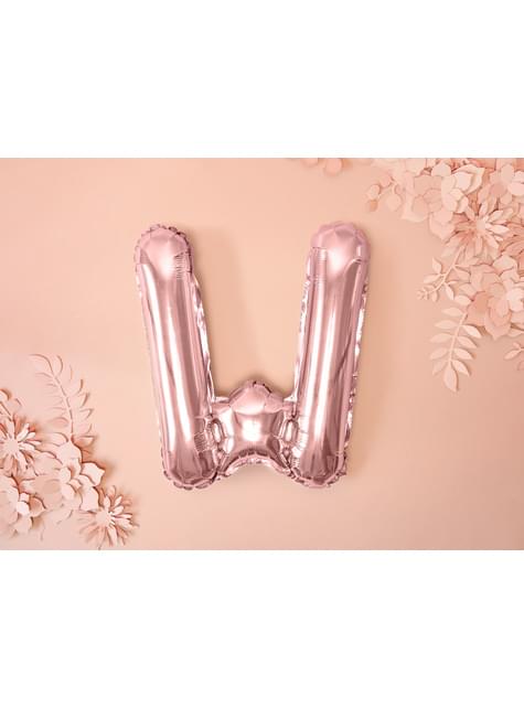 Globo foil letra W oro rosa (35 cm) - Partydeco | Funidelia