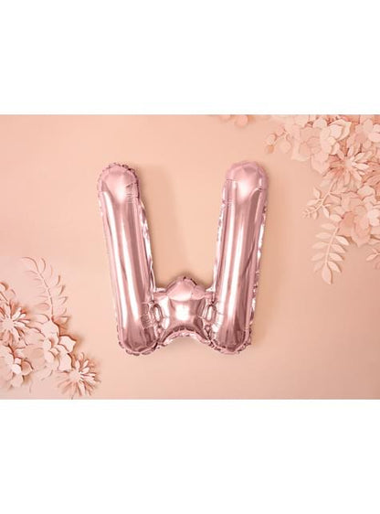 Globo foil letra W oro rosa (35 cm) - Partydeco | Funidelia