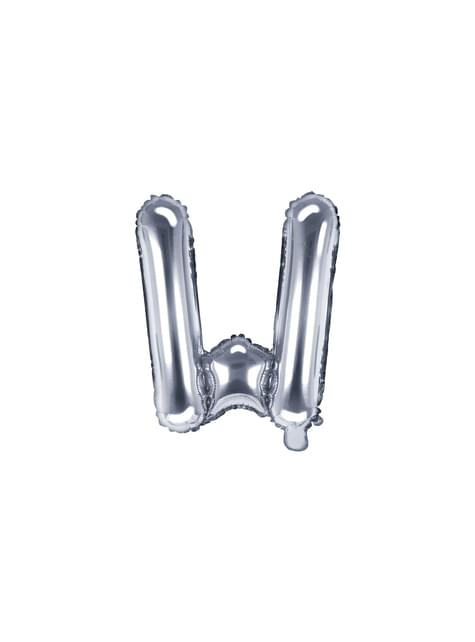Globo foil letra W plateado (35 cm) - Partydeco | Funidelia