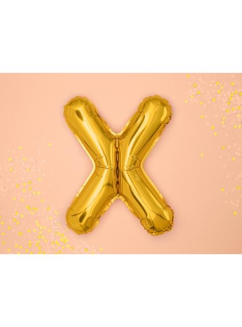 Globo foil letra X dorado (35 cm) - Partydeco | Funidelia