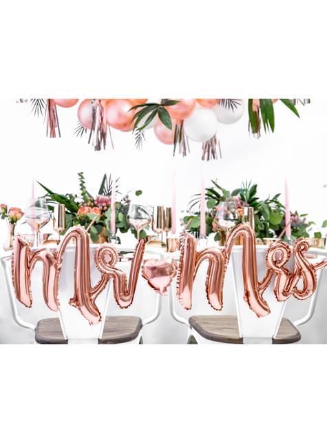 Globo foil “Mr Mrs“ oro rosa - Partydeco | Funidelia