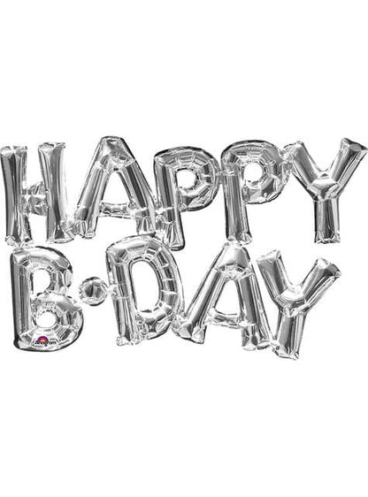 Globo Happy B-Day plateado - AMSCAN | Funidelia