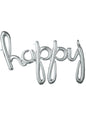 Globo happy plateado en minúsculas - AMSCAN | Funidelia