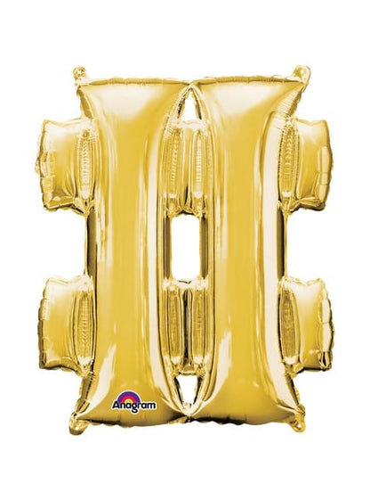 Globo hashtag dorado (40 cm) - AMSCAN | Funidelia