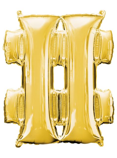 Globo hashtag dorado (86 cm) - AMSCAN | Funidelia