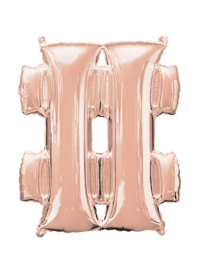 Globo hashtag oro rosa (40 cm) - AMSCAN | Funidelia