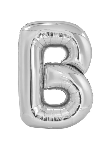 Globo letra B plateado (86 cm)
