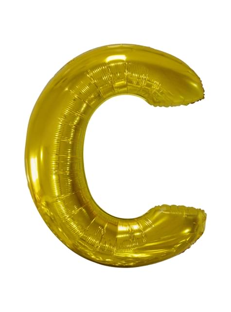 Globo letra C dorado (86 cm)