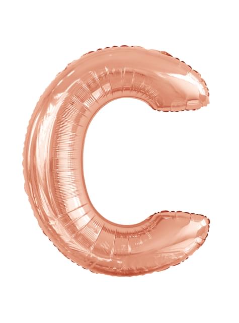Globo letra C oro rosa (86 cm)