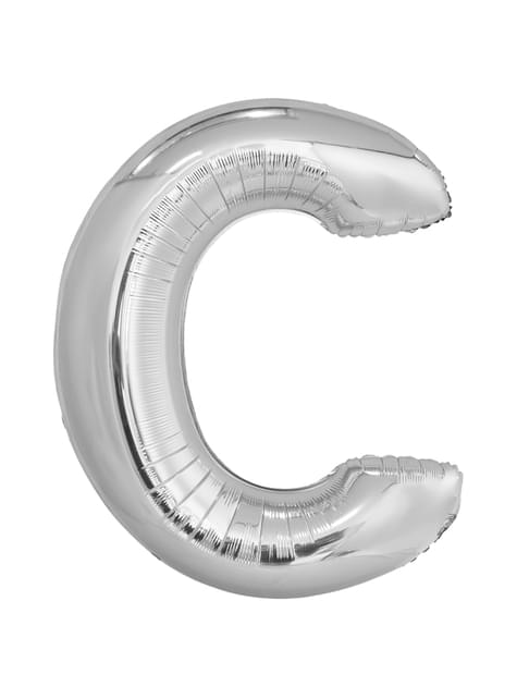 Globo letra C plateado (86 cm)