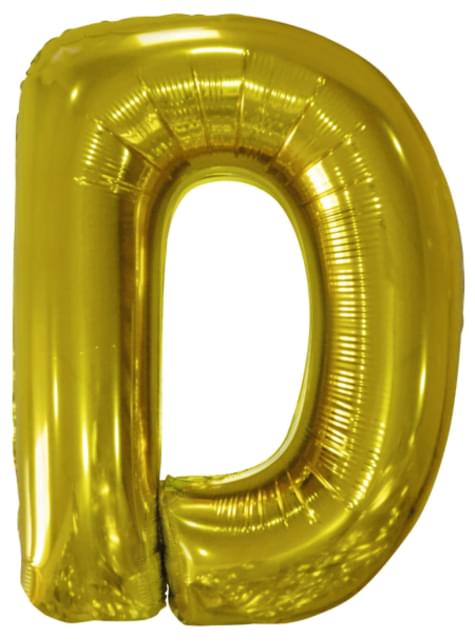 Globo letra D dorado (86 cm)