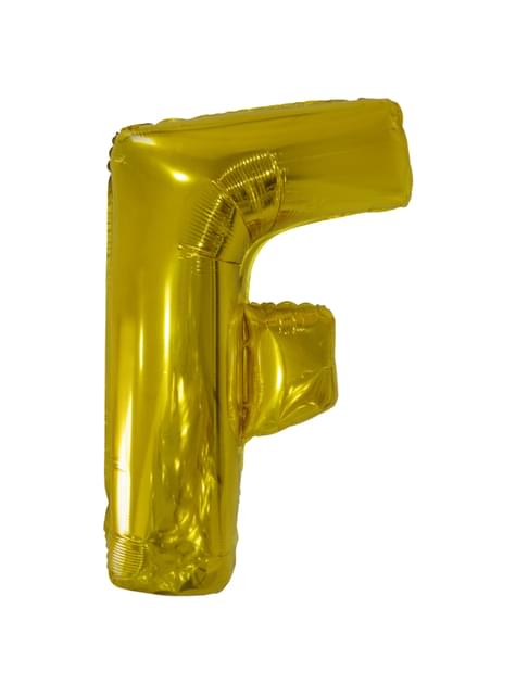 Globo letra F dorado (86 cm)