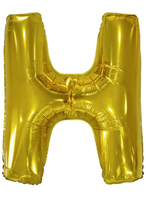 Globo letra H dorado (86 cm)