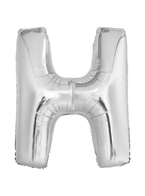 Globo letra H plateado (86 cm)
