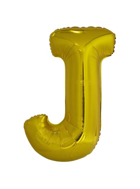 Globo letra J dorado (86 cm)