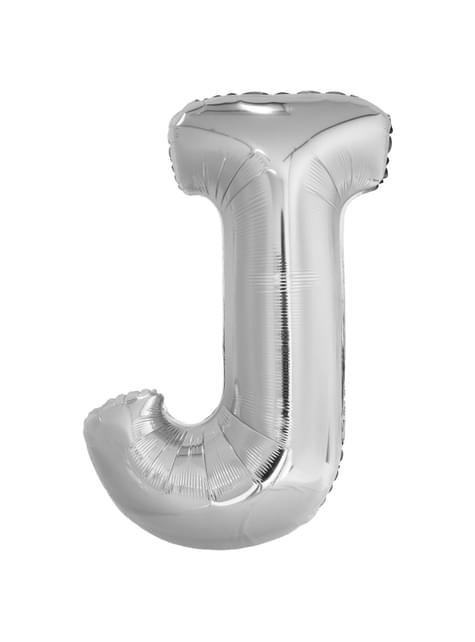 Globo letra J plateado (86 cm)