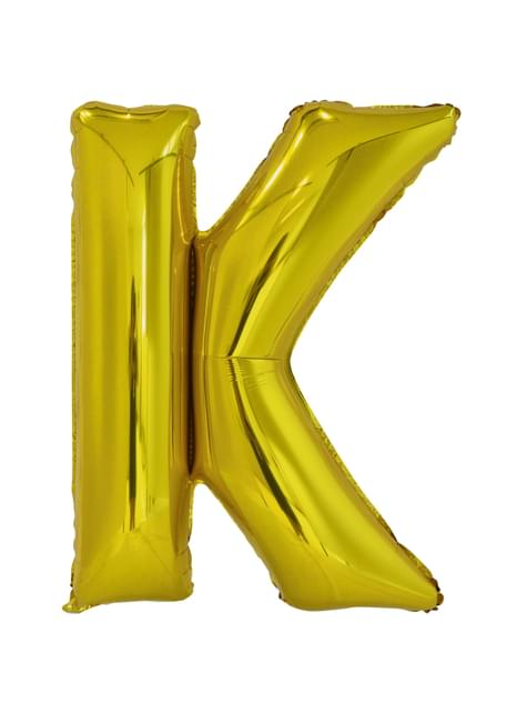 Globo letra K dorado (86 cm)