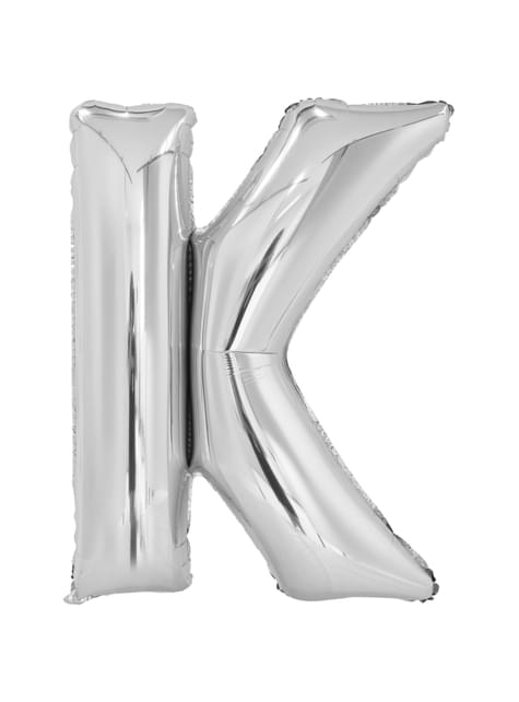Globo letra K plateado (86 cm)