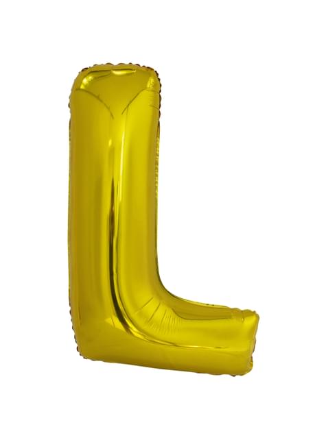Globo letra L dorado (86 cm)