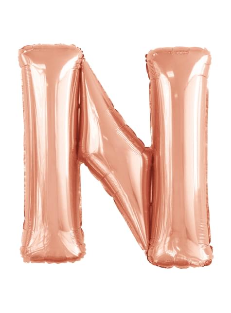 Globo letra N oro rosa (86 cm)