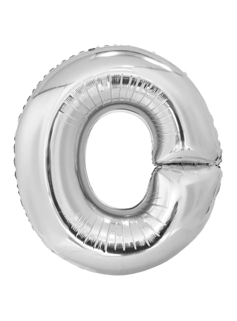 Globo letra O plateado (86 cm)