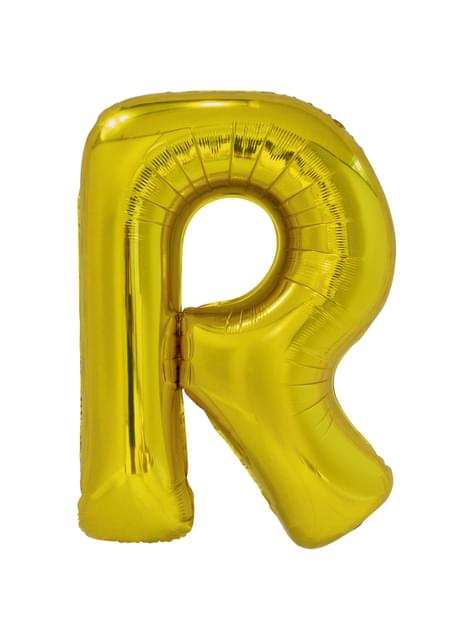 Globo letra R dorado (86 cm)