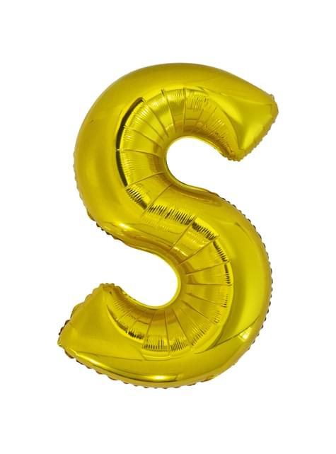 Globo letra S dorado (86 cm)
