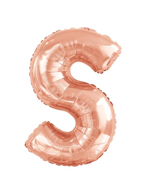 Globo letra S oro rosa (86 cm)
