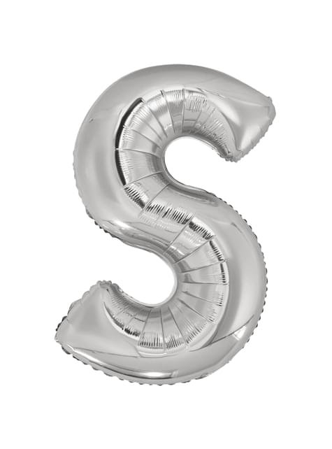 Globo letra S plateado (86 cm)
