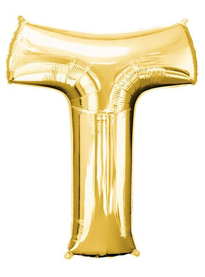 Globo letra T dorado (86 cm) - AMSCAN | Funidelia