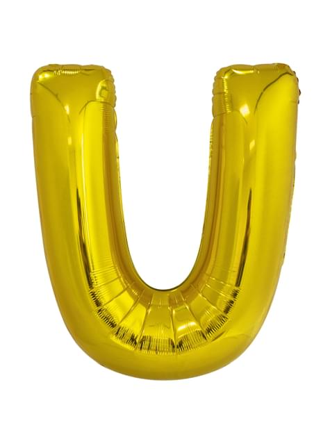 Globo letra U dorado (86 cm)