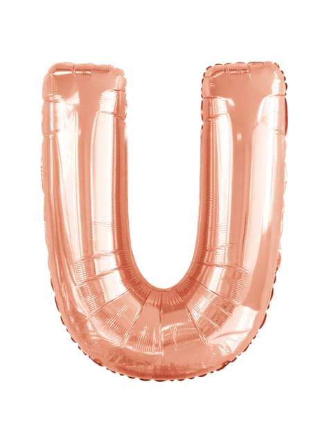 Globo letra U oro rosa (86 cm)