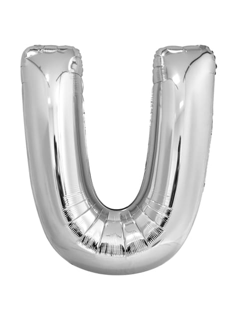 Globo letra U plateado (86 cm)