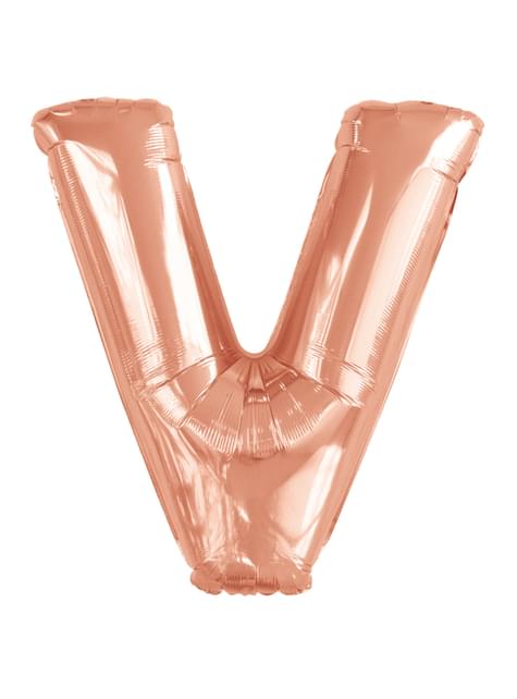 Globo letra V oro rosa (86 cm)