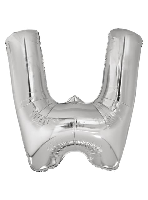 Globo letra W plateado (86 cm)