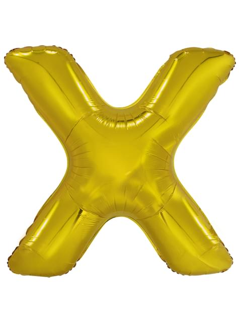 Globo letra X dorado (86 cm)